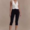 Alessandra Slinky Ruffle Top – Ivoor