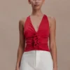 Alessandra slinky top met ruches – Ruby