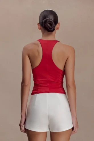 Alessandra slinky top met ruches – Ruby