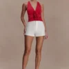Alessandra slinky top met ruches – Ruby