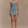 Alessia geborduurd Denim-corset – licht vintage Alessia geborduurd Denim-corset – licht vintage