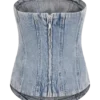 Alessia geborduurd Denim-corset – licht vintage Alessia geborduurd Denim-corset – licht vintage