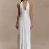 Alice satijnen halter maxi-jurk – Wit Alice satijnen halter maxi-jurk – Wit