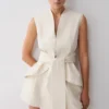 Alina mouwloze top met strik in de taille – Streep Alina mouwloze top met strik in de taille – Streep