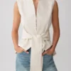 Alina mouwloze top met strik in de taille – Streep Alina mouwloze top met strik in de taille – Streep