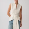 Alina mouwloze top met strik in de taille – Streep Alina mouwloze top met strik in de taille – Streep