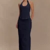 Alma Denim Maxi-rok – Indigo Blauw