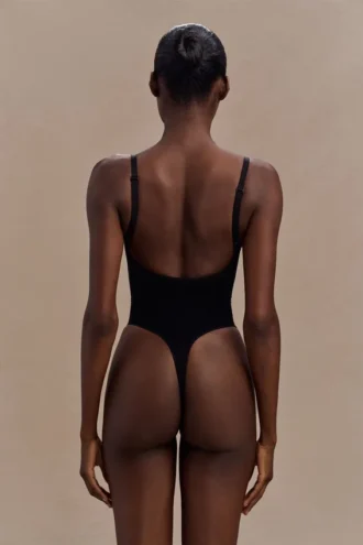 Alyssa rugloze shapewear bodysuit – Zwart