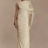 Amandine gerimpelde slinky maxi-jurk – Lemon Amandine gerimpelde slinky maxi-jurk – Lemon