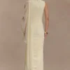 Amandine gerimpelde slinky maxi-jurk – Lemon Amandine gerimpelde slinky maxi-jurk – Lemon