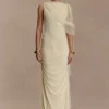 Amandine gerimpelde slinky maxi-jurk – Lemon Amandine gerimpelde slinky maxi-jurk – Lemon