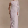Amandine gerimpelde slinky maxi-jurk – lichtroze Amandine gerimpelde slinky maxi-jurk – lichtroze