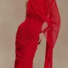 Amandine gerimpelde slinky maxi-jurk – Ruby Amandine gerimpelde slinky maxi-jurk – Ruby