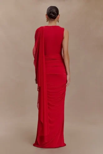 Amandine gerimpelde slinky maxi-jurk – Ruby