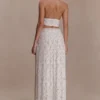Amaris geplooide maxi-rok met plooien – bloemenprint