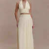 Amaris geplooide maxi-rok met plooien – Citroengeel Amaris geplooide maxi-rok met plooien – Citroengeel
