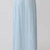 Amaris geplooide maxi-rok met plooien – lichtblauw