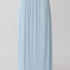 Amaris geplooide maxi-rok met plooien – lichtblauw