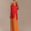 Amaya strapless chiffon maxi-jurk – Koi Orchid-print Amaya strapless chiffon maxi-jurk – Koi Orchid-print