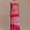 Amaya strapless chiffon maxi-jurk – roze zonsondergangprint Amaya strapless chiffon maxi-jurk – roze zonsondergangprint