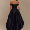 Amelia Bubble maxi-jurk – Zwart