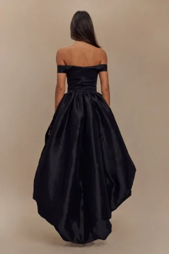Amelia Bubble maxi-jurk – Zwart