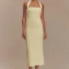 Amelita Suiting halter midi-jurk – Pale Lemon Amelita Suiting halter midi-jurk – Pale Lemon