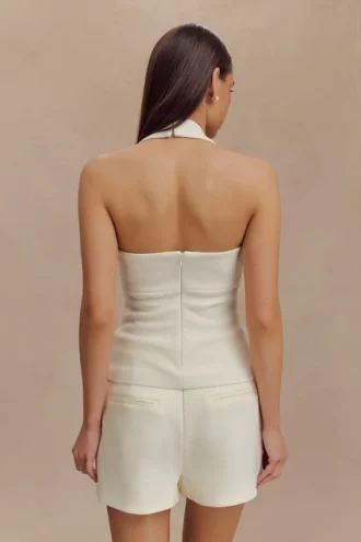 Amelita Suiting haltertop – ivoor