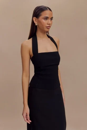 Amelita Suiting haltertop – Zwart