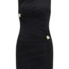 Amia Slinky mouwloze mini-jurk met hardware – Zwart