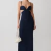 Amila Denim Maxi-jurk met cups – Indigoblauw Amila Denim Maxi-jurk met cups – Indigoblauw