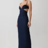 Amila Denim Maxi-jurk met cups – Indigoblauw Amila Denim Maxi-jurk met cups – Indigoblauw