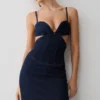 Amila Denim Maxi-jurk met cups – Indigoblauw Amila Denim Maxi-jurk met cups – Indigoblauw