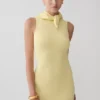 Amilee gebreide mini-jurk met sjaal – Lemon Amilee gebreide mini-jurk met sjaal – Lemon