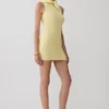 Amilee gebreide mini-jurk met sjaal – Lemon Amilee gebreide mini-jurk met sjaal – Lemon