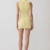 Amilee gebreide mini-jurk met sjaal – Lemon Amilee gebreide mini-jurk met sjaal – Lemon