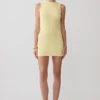 Amilee gebreide mini-jurk met sjaal – Lemon Amilee gebreide mini-jurk met sjaal – Lemon