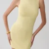Amilee gebreide mini-jurk met sjaal – Lemon Amilee gebreide mini-jurk met sjaal – Lemon
