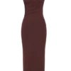 Anastasia midi-jurk met één schouder van modal – Mahonie Anastasia midi-jurk met één schouder van modal – Mahonie