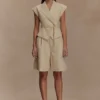 Andina linnen top met korte mouwen – naturel beige Andina linnen top met korte mouwen – naturel beige