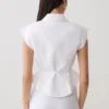 Andina linnen top met korte mouwen – Wit Andina linnen top met korte mouwen – Wit