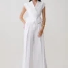 Andina linnen top met korte mouwen – Wit Andina linnen top met korte mouwen – Wit