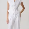 Andina linnen top met korte mouwen – Wit Andina linnen top met korte mouwen – Wit