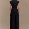 Raya linnen broek met middelhoge taille en wijde pijpen – Zwart Raya linnen broek met middelhoge taille en wijde pijpen – Zwart