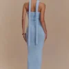 Andrea strapless gebreide maxi-jurk – lichtblauw Andrea strapless gebreide maxi-jurk – lichtblauw