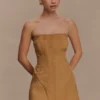 Andy mini-jurk van imitatiesuède – Camel