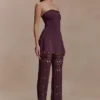 Trena gehaakte broek – Chocoladebruin Trena gehaakte broek – Chocoladebruin