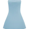 Anette bandage-gebreide strapless top – hemelsblauw