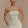Anette bandage-gebreide strapless top – ivoor Anette bandage-gebreide strapless top – ivoor