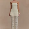 Anette bandage-gebreide strapless top – ivoor Anette bandage-gebreide strapless top – ivoor